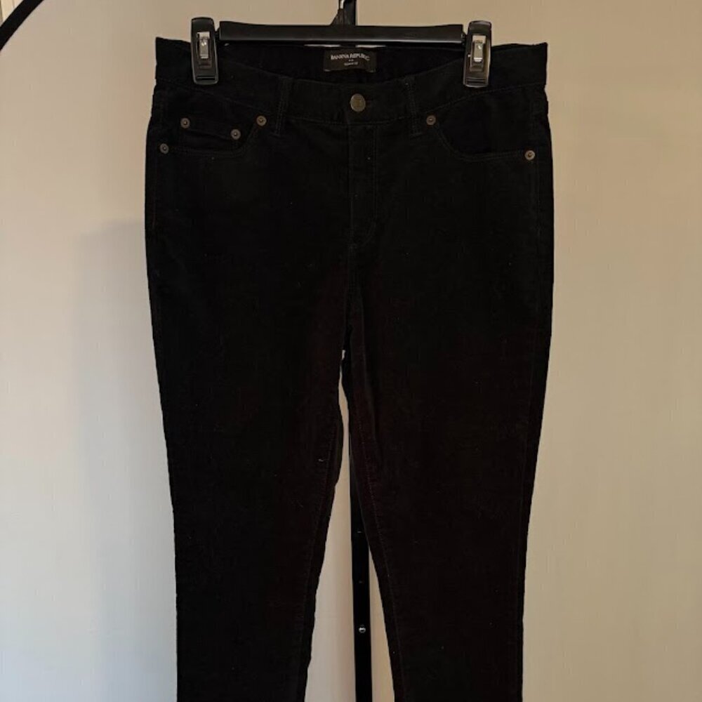 Banana Republic Black Velvet Skinny Fit Pants